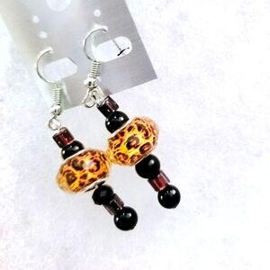 LAMPWORK  IMPORTED ITALIAN CHARMS BEAD DROPDANGLE EARRINGS